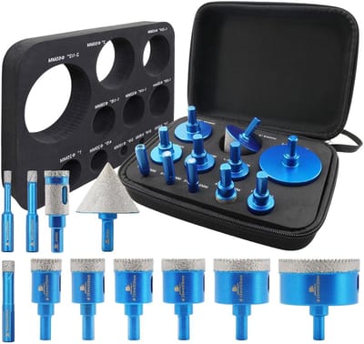 Diamant Tegelboor Set - Kernboren Set - Tegels Boren - 11-Delig - 6-65 mm - Zilver