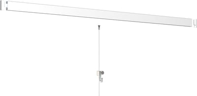 Artiteq Click Rail Schilderij Ophangsysteem 4 meter - Complete Set - Inclusief haken, draden en bevestigingsmaterialen - Wit primer RAL 9016 - 4 kg/m- Ophangsystemen en rails voor schilderijen, posters en foto's - Ophangen zonder boren
