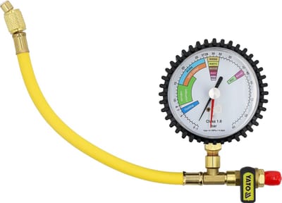 Professionele Airco Lektestset – HVAC Drukmetersset met Afsluitventiel – G1/4 SAE – Ø 80 mm