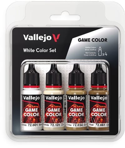 Vallejo Hobbyverf Acrylverf - 72386 Game Color - Wit Kleurenset - Acryl Set 4x Verf set - 4x 18 ml
