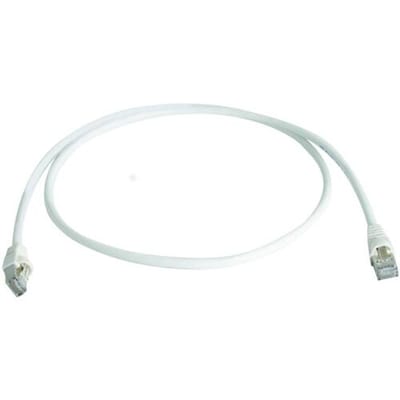Telegärtner 100008658 RJ45 Netwerkkabel, patchkabel CAT 6A S/FTP 5.0 m Wit Vlambestendig, Met anti-kniktule 1 stuk(s)