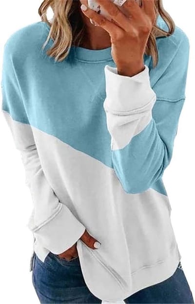 Dames Sweatshirt - Trui met ronde hals - Casual dagelijks gebruik - Kleurenblok ontwerp - Maten S tot 2XL
