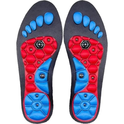 Magnetische Massage Inlegzolen Voor Voet Acupressuur Therapie Reflexologie Ontspanning Gezondheid Masseur Voetboogondersteuning Schoenzolen voor Gewichtsverlies S 35-39 red