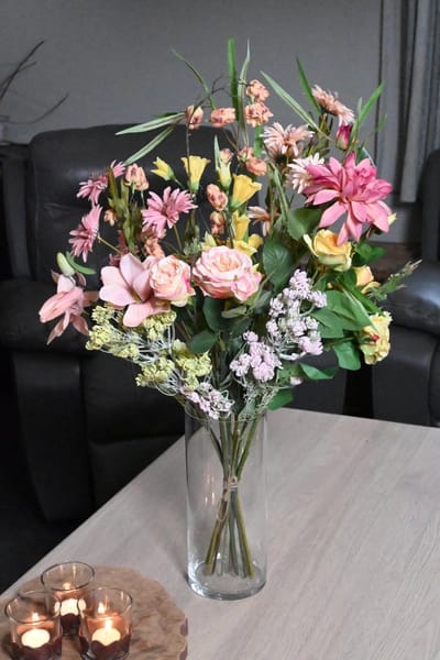 Kunstbloemen boeket - Bloemenfeest - 80 cm - Zijden bloemen - Onderhoudsvrij