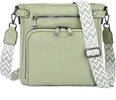 TAN.TOMI Schoudertas Dames, Crossbody Tas, Crossbodytassen voor Dames met Verstelbare - Afneembare Brede Band - Lichtgroen