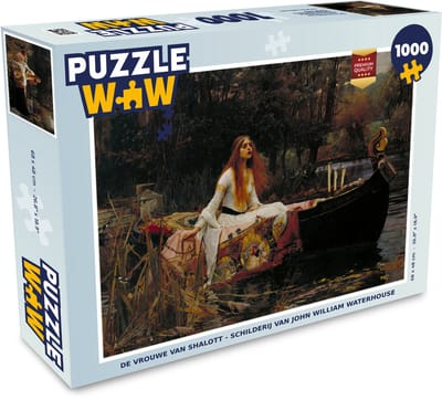 Puzzel De vrouwe van Shalott - schilderij van John William Waterhouse - Legpuzzel - Puzzel 1000 stukjes volwassenen