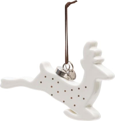 Riviera Maison Kerst Ornament - Happy Deer Ornament - Wit