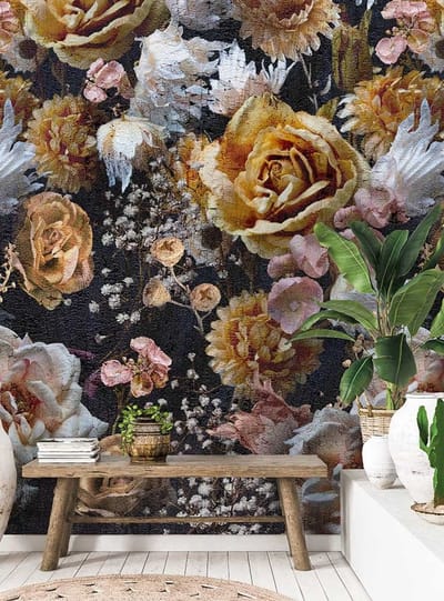 INGK - Floral Utopia Behang - Lush Heritage Dark