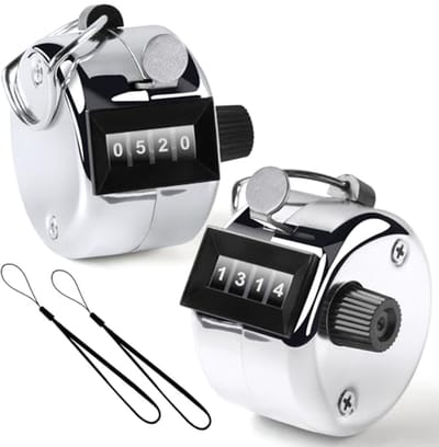 Premium Clicker Counter - Handmatige Mechanische Telling met Nylon Lanyard - Set van 2
