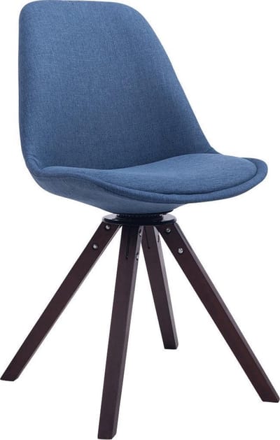 CLP Troyes Bezoekersstoel - Stof blauw walnoot