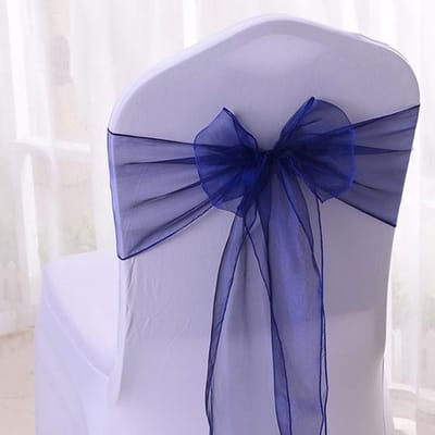Allecto - Organza Stoel Bogen - Decoratie - Blauw - Sash Stoel