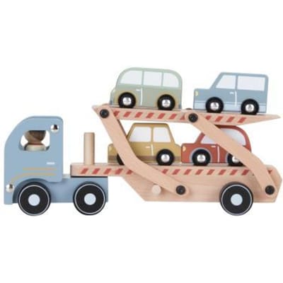 Little Dutch Houten truck FSC met 4 auto's en popje Houten speelgoed