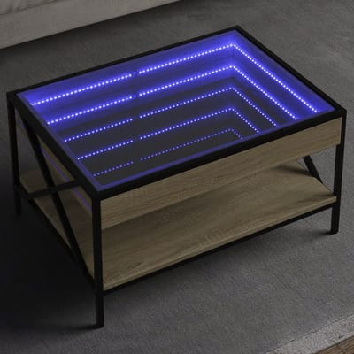 vidaXL - Salontafel - met - Infinity - LED - 70x50x38 - cm - sonoma - eikenkleurig