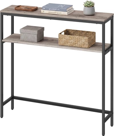 VASAGLE - Consoletafel - Haltafel - Smalle Console Tafel - 2 Opbergrekken - Voor Hal Woonkamer Slaapkamer