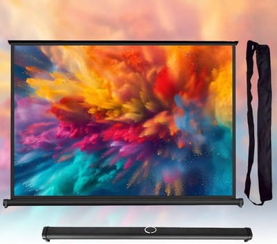 Tafel Projectiescherm - Draagbaar Filmscherm - Thuisbioscoop Camping - Handmatig Uittrekbaar - 20 Inch 16:9 - Wit