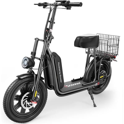iScooter F7 Elektrische Scooter met Zadel 1000W 48V 10.4AH Batterij zwart