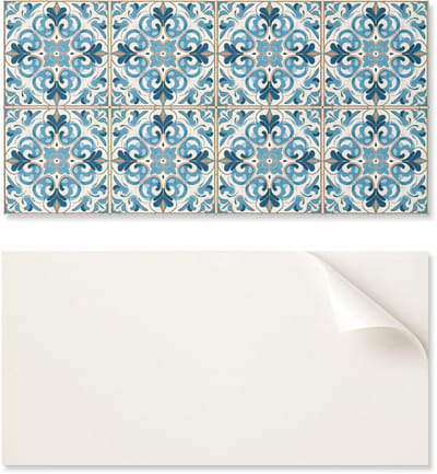 Zelfklevend vinylpaneel met print van 100x50 cm met symmetrisch plantenpatroon.