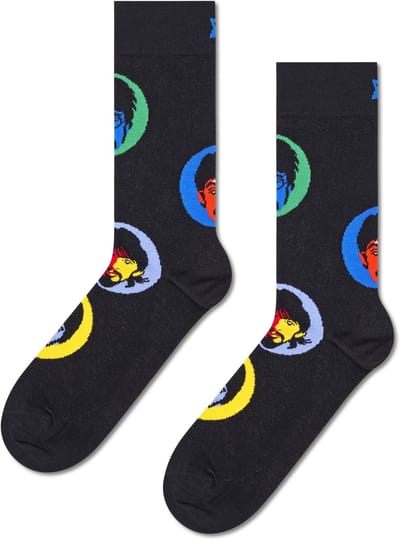 Happy Socks Beatles Bright Spot Sock - unisex sokken - zwart - Unisex - Maat: 41 - 46