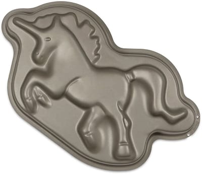 Taartvorm van metaal - eenhoorn -37 cm - bakblik - cakevorm - bakvorm grijs - antiaanbak - antikleeflaag bakvorm - eenhoorn