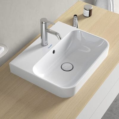Duravit Happy D.2 Plus countertop sink 50 cm white, with overflow, 1 tap hole 2360500000