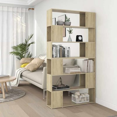 vidaXL - Boekenkast/kamerscherm - 100x24x188 - cm - sonoma - eikenkleurig