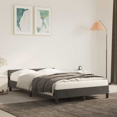 vidaXL - Bedframe - zonder - matras - 120x200 - cm - fluweel - donkergrijs