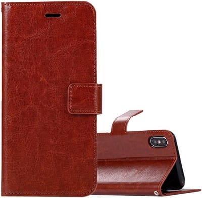 LuxeBass Hoesje geschikt voor iPhone XR - Bookcase Bruin - portemonnee hoesje gsm hoesje - telefoonhoes - telefoonhoesjes