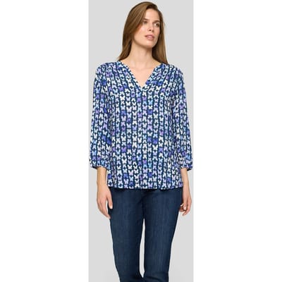 Blouse zonder sluiting van pure viscose - blauw / paars - Gr. 38 van Goldner Fashion