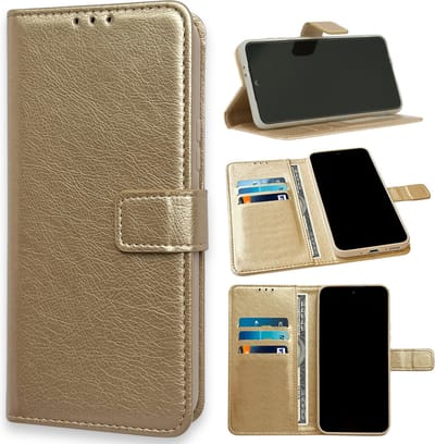 Casemania Hoesje Geschikt voor Samsung Galaxy A16 - Goud - Portemonnee Book Case - Pasjeshouder en Magneetlipje