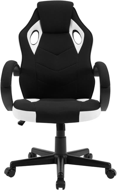 OKWISH Bureaustoel Met Hoge Rugleuning En Armleuningen - Ergonomisch, Verstelbaar En Stevig - Voor Thuis Of Werkplek - Zwart