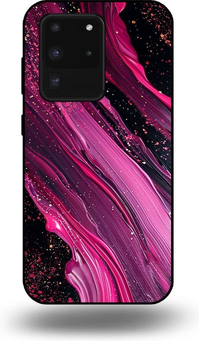Smartphonica Telefoonhoesje geschikt voor Samsung Galaxy S20 Ultra met marmer opdruk - TPU backcover case marble design - Paars Roze geschikt voor Samsung Galaxy S20 Ultra