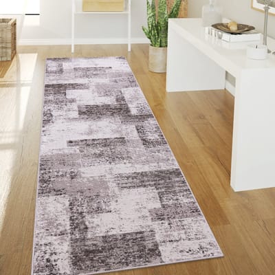 Paco Home Vloerkleed Woonkamer Laagpolig Vintage Abstract Modern Geometrisch Ruitpatroon 60x100 cm
