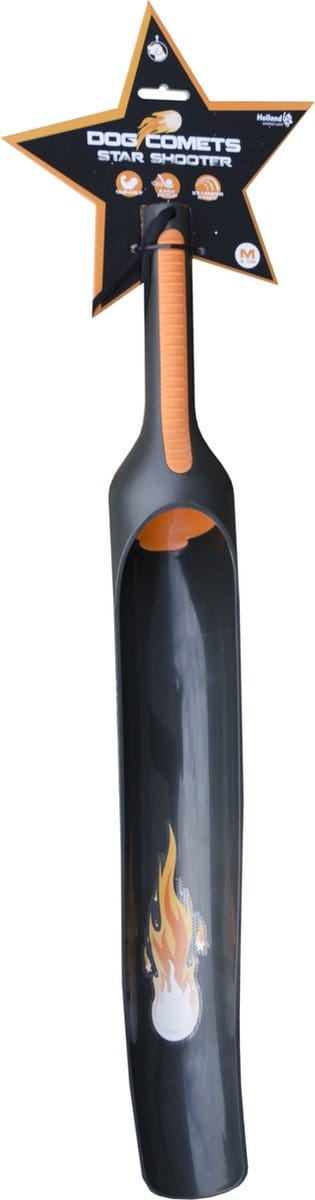 Dog Comets Star Launcher - Ballenwerper - Hondenspeelgoed - Geschikt voor ballen Ø6 cm - 58 cm - ABS-kunststof - S-RS Rubber coating - Oranje/Zwart