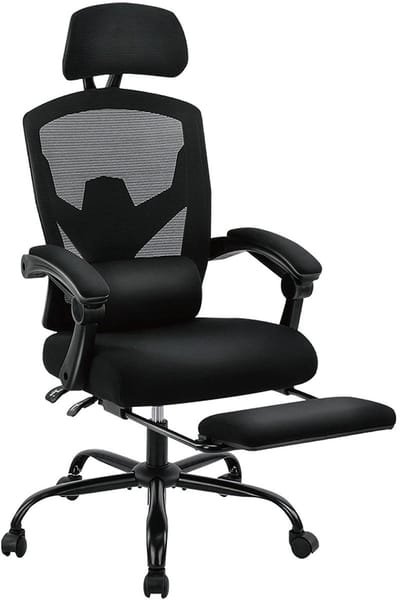 NaevaMi Bureaustoel - Kantoor Computer - Mesh Rollende Werk Draaibare Ergonomische Stoelen met Wielen - Comfortabele Lendensteun - Comfortabele Armen voor Thuis - Slaapkamer - Studie - Student - Zwart
