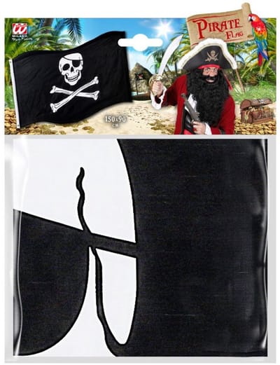 Schedel piratenvlag 1,5m x 90cm