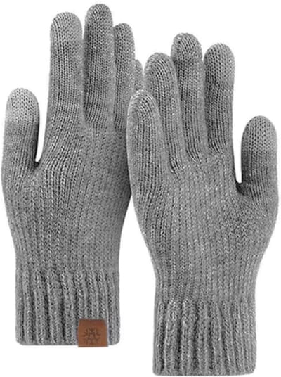 MoodLux Touchscreen Winter Handschoenen - 100% Zachte Acryl - Winddicht - Waterafstotend - Comfortabel One Size - Dames & Heren - Perfecte Pasvorm - Grijs