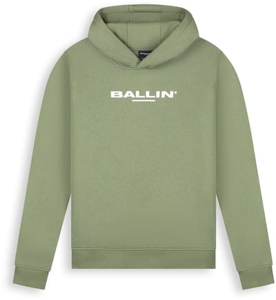 Ballin Amsterdam - Heren Regular fit Sweaters Hoodie LS - Army Green - Maat XS
