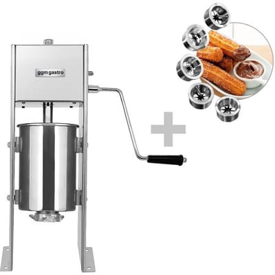 GGM Gastro Churro-Maschine - 5 Liter - inkl. 5 Churro-Aufsätze Zilver