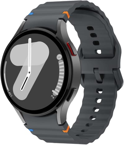 Strap-it Siliconen Wave bandje - Geschikt voor Samsung Galaxy Watch 7 (40 & 44mm) / Galaxy Watch 6 (Classic) / Galaxy Watch 5 (Pro) / Galaxy Watch 4 (Classic) - grafiet
