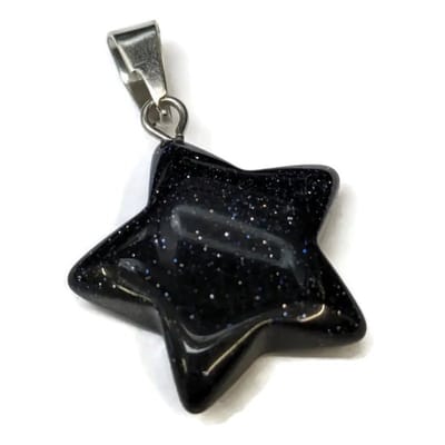 Aramat Jewels - Hangers - natuursteenhanger ster Zandsteen blauw