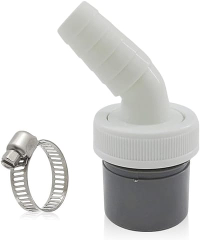 Afvoeraansluiting voor vaatwasser en wasmachine, verbinding voor afvoerpijp Ø 40 mm en invoer Ø 19-23 mm, inclusief slangklemmen voor droger en tuinslangen.