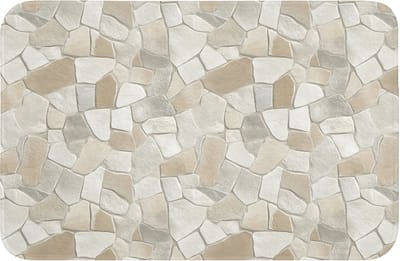 Badmat 60x40 cm - Antislip - Mozaïek - Stenen - Beige - Badmatten voor badkamer - Badkamermat - Douchemat - Badkamer mat