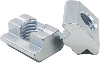 Dailygoods- Groefsteen Zwaar - Bevestigingsmateriaal Schaduwdoek - M10 - Verzinkt Staal - Geschikt voor B-type Profielen - Afmetingen 20x19,7x10,5 mm