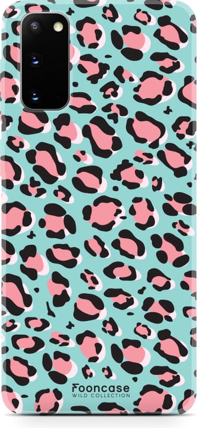 Fooncase Hoesje Geschikt voor Samsung Galaxy S20 - Shockproof Case - Back Cover / Soft Case - Luipaard / Leopard print / Blauw