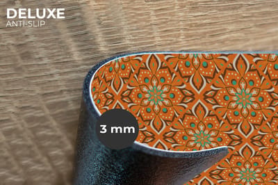 Placemats - 6 stuks - 45x30 cm - Placemat kunststof - Oranje - Mandala - Design - Bohemian - Vintage - Borden onderleggers - Decoratie voor op tafel - Keuken tafeldecoratie accessoires - Vinyl onderlegger - Tafelversiering