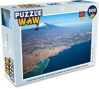Puzzel Luchtfoto van de Italiaanse vulkaan de Etna bij Catania in Sicilië - Legpuzzel - Puzzel 500 stukjes