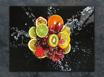 TMK ArtDeko Serie - Glazen Snijplank - 30x22 cm - Fruitmotief - Glas
