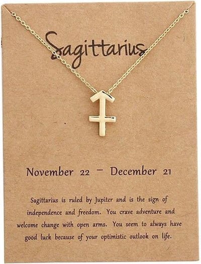 Bixorp Stars Boogschutter / Sagittarius Ketting - Goudkleurige Ketting op Cadeau Kaartje - Sterrenbeeld / Zodiac Hanger