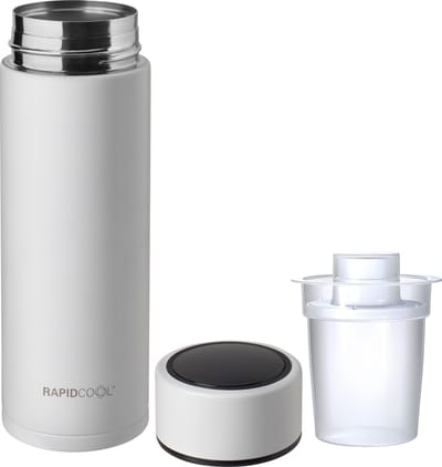 Nûby - RapidCool™ - Maak de perfecte flesvoeding voor je baby - Flessenkoeler - Inclusief melkpoederdispenser en digitaal deksel - Wit