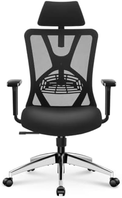 PromoHome Ergonomische Kantoorstoel met Verstelbare Lendensteun en Hoofdsteun